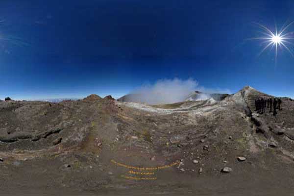 summit of etna in panoramas 360° 