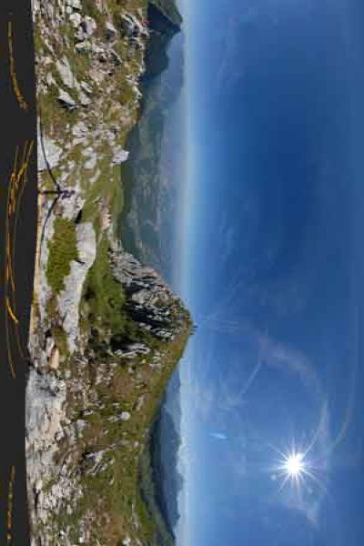 panorama 360° from the top of the grande sure, french alps; travel in europe