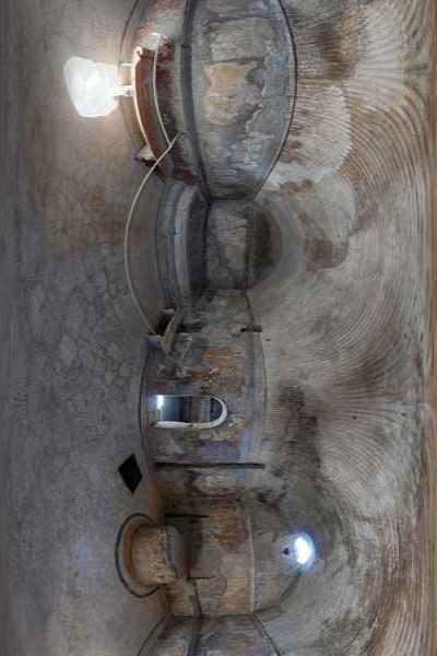 panorama 360° of women thermal baths at herculanum, antique city, italy