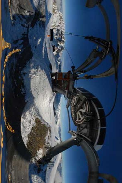 summit of lakes robert ski lift at chamrousse, alps, panorama 360°