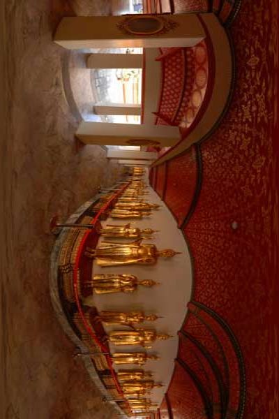 panorama 360° , interior of wat pho temple at bangkok in thailand