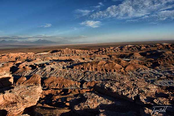 Photo du Chili, fin de journée dans la valle de la muerte, désert de atacama