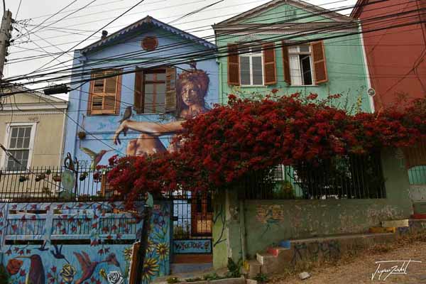 Photo du Chili, Les maisons peintes de valparaiso