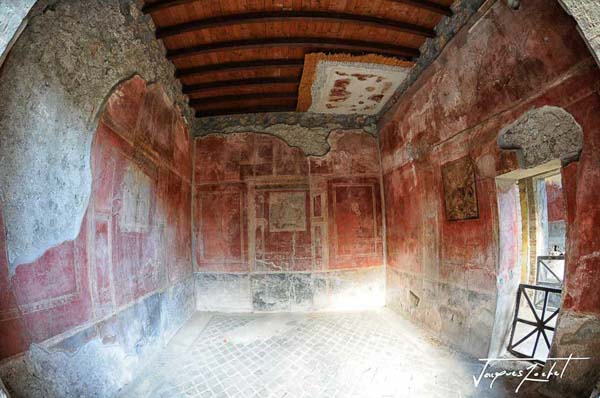 Ancient city of Pompeii near Naples, interior of a house