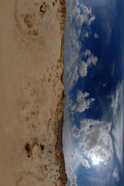 panorama 360° of the bardenas reales in spain, europe