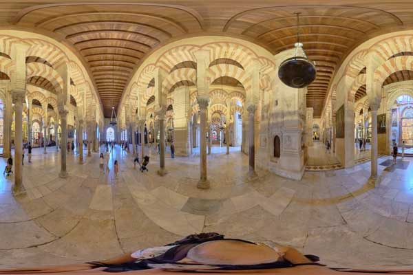 panoramas 360° of cathedral mosque of Cordoba, Spain