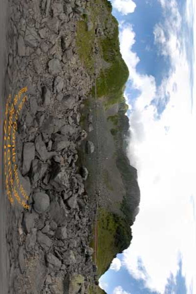 panorama 360° of lake sitre in the massif de belledonne, isere, alps