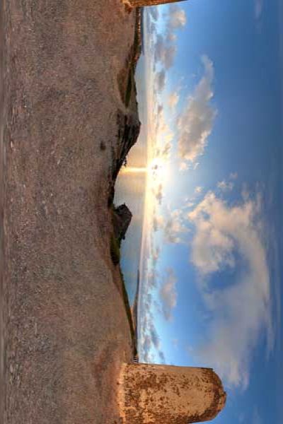 panorama 360° de la torre dei corsari en sardaigne, italie