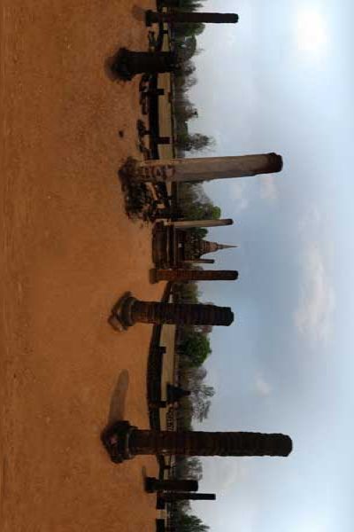 panorama 360° de wat chang lom, si satchanalai en thailande, asie 