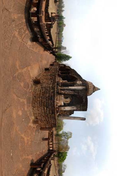 panorama 360° of wat chang lom, si satchanalai in thailand, asia 