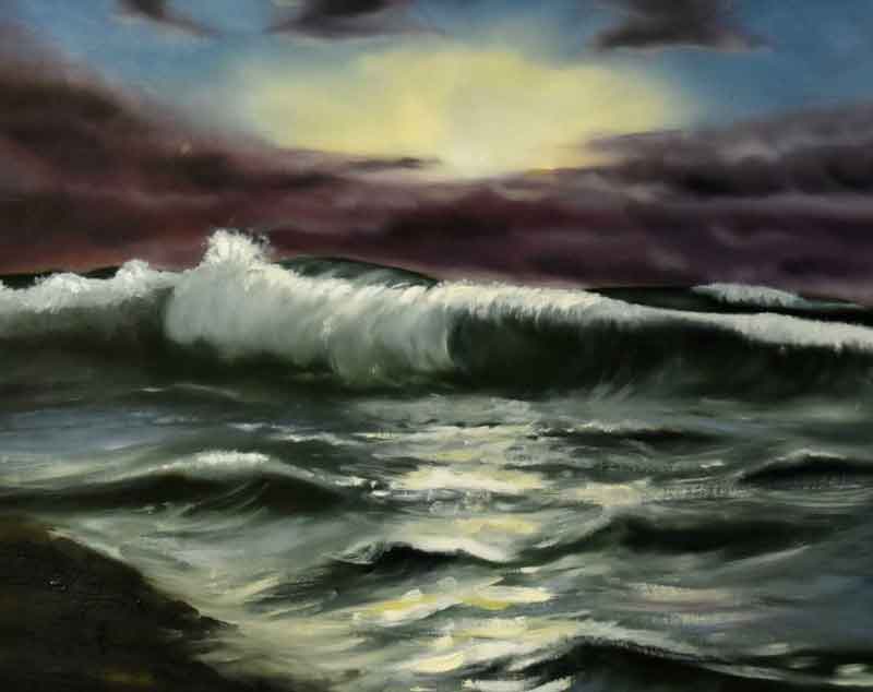 Crâne, peinture huile