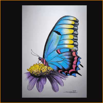 dessin abstrait sur papier de jacques rochet, pastel