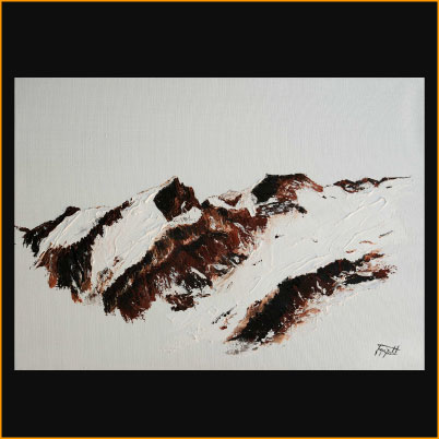 peinture à l'huile de jacques rochet, la Meije dans les écrins