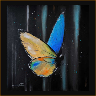peinture à l'acrylique de jacques rochet, papillon