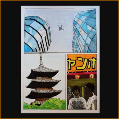 voyage au Japon, peinture de jacques rochet