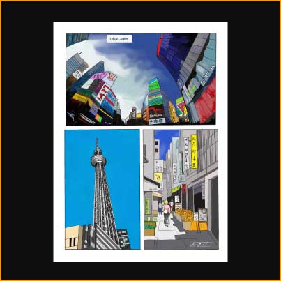 travel to Tokyo, digital painting