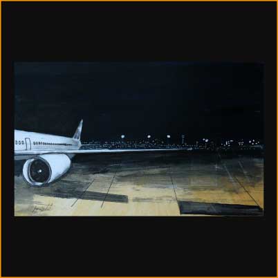 peinture de jacques rochet, vol de nuit