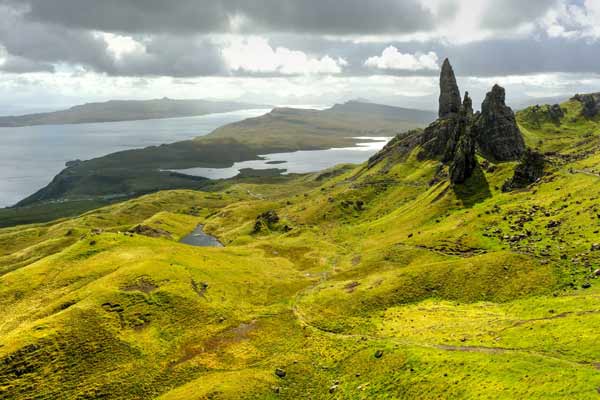 Ile de Skye en Ecosse. Ici The Old Man of Storr