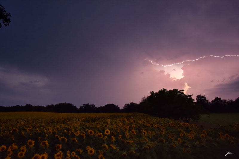 photographie d'orages  le soir
