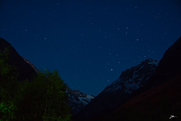 photo ciel étoilé en montagne