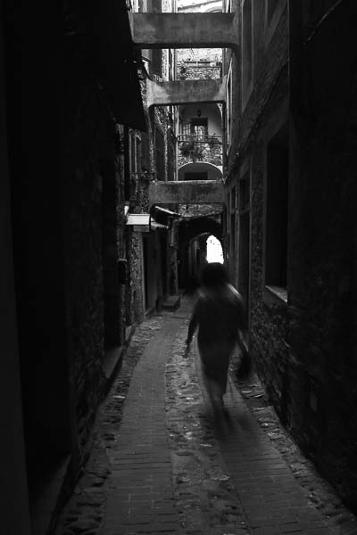 old street in black and white
