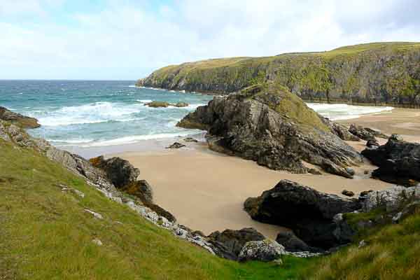 Paysage d'Ecosse, Baie de Sango dans le village de Durness