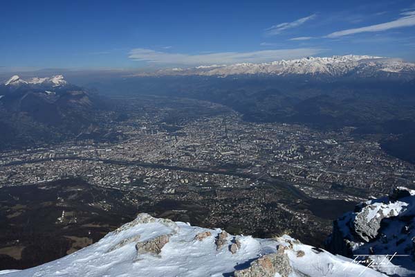 Grenoble vue depuis le sommet du Moucherotte dans le Vercors
