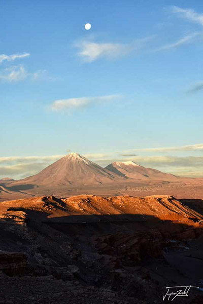 Photo du Chili, le soir dans la valle de la muerte, région de san pedro de atacama