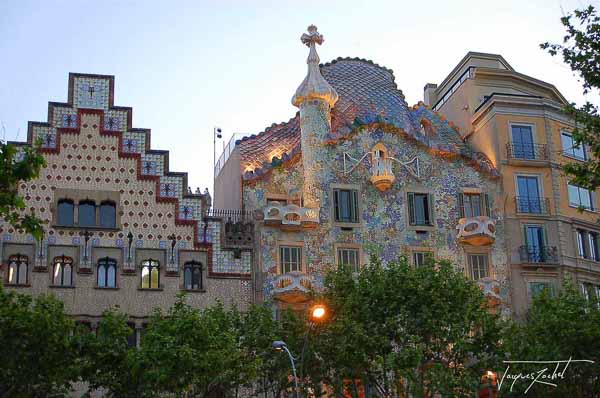  The architecture of Antoni Gaudi, the facades of Gaudi in Barcelona