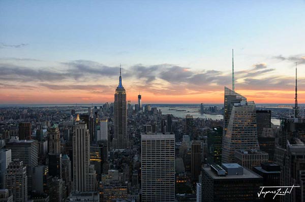 Manhattan avec vue sur le Empire State Building, New-York, USA
