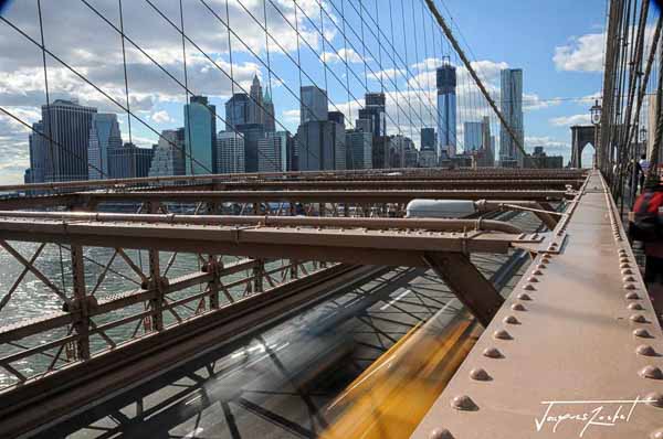 On the  Brooklyn Bridge, new york