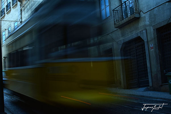 tramway à lisbonne, portugal