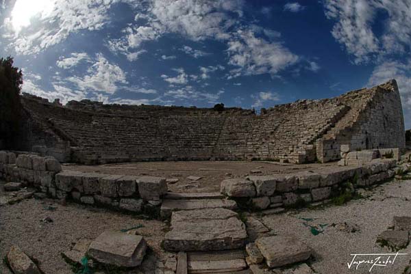 Ancient Greek Theater in Segesta in Sicily