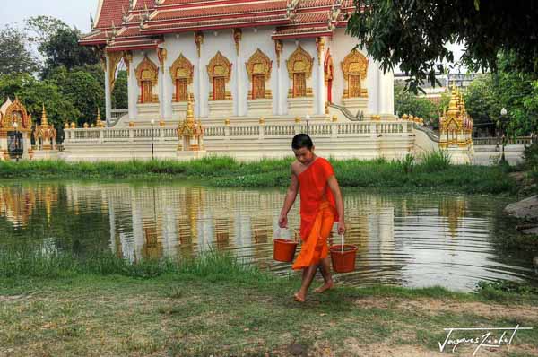 Young Buddhist monk, trip to Thailand, Si Satchanalai